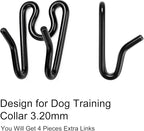 Dog Collar Extra Links Designed for Training Collars (4 Pack) Steel Chrome Plated Dog Training Collar Links (3.20mm, Black)