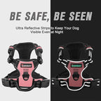 BARKBAY No Pull Dog Harness Front Clip Heavy Duty Reflective Easy Control Handle for Large Dog Walking(Light Pink,XS)