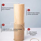 Sturdy Floor-to-Ceiling Cat Tree | Solid Real Wood 55-122'' Height Adjustable Drill-Free Tower | Ideal for Multi-Cat Households & Large Breeds with Extra-Thick 4.3" Solid Wooden Posts
