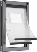 Rescumascer Aluminum Large Dog Door for Exterior Door, Doggy Door with Two Sliding Panels, Dog Door for Large Dogs up to 80 Lbs