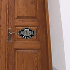 Front Door Do Not Knock or Ring Bell Sign, Crazy Dogs Live Here, No Soliciting - Yard Warning Sign (8 x 5 inch)