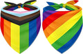 Whaline 2 Pack Gay Pride Day Dog Bandanas Triangle Pet Scarf Rainbow LGBTQ Flag Adjustable Washable Puppy Neckerchief Dog Bib for Medium Large Cat Costume Party Accessories