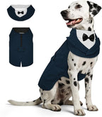Supet Dog Tuxedo and Bandana Set with Bow Tie, Formal Outfit for Wedding Birthday Party Graduation Valentines, Pet Suit Clothes for Large Medium Small Dogs (Blue, 2XL)