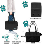 PetAmi Dog Purse Carrier for Small Dogs, Airline Approved Soft Sided Pet Carrier with Pockets, Ventilated Dog Carrying Bag for Puppy Cat, Dog Travel Supplies Bag, Sherpa Bed, Max 12 lbs, Black