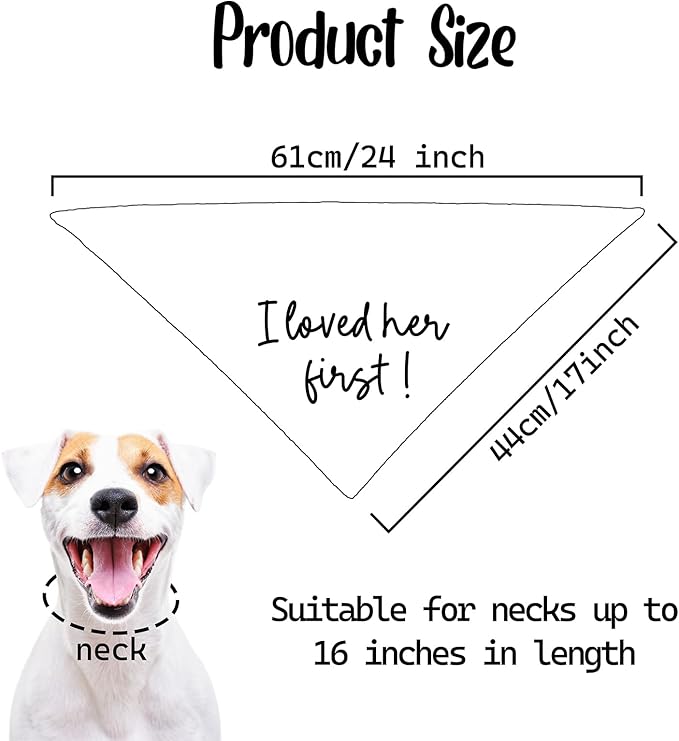 Dog Wedding Engagement Bandana Apparel & Accessories Pet Dog Bandana Scarf Photo Prop I Loved her First! Wedding Outfit Funny Engagement Party Decorations Gifts
