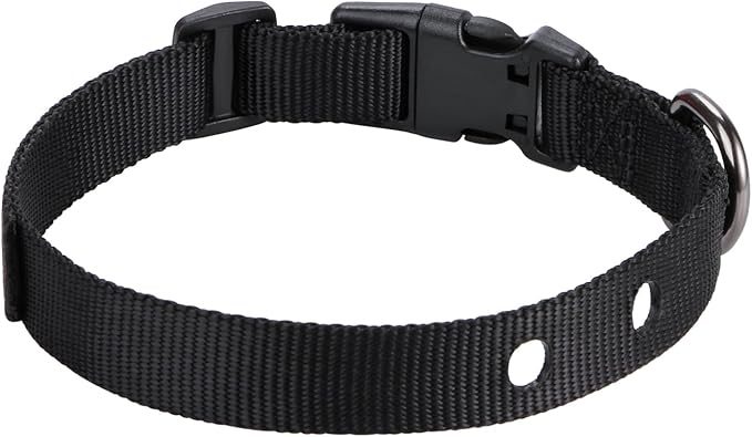3/4 Inch Dog Shock Collar Replacement Strap with 2 Holes - Compatible with Most Brands of Ecollar Dog Fences and Training Collars, Black, Medium