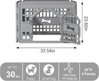 DRATO Dog Pet Playpen Gate for Dogs Cats Safe Secure Indoor Outdoor Pet Fence with Gate Easy to Clean Keep Pets Secure (Gray, 33.54 * 33.54 * 23.82, 4)
