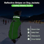 Warm Dog Jackets for Large Dogs, Waterproof Dog Coat with Harness Built in, Zipper Clousure, Fleece Lining for Cold Weather Outdoor Walks, Pet Snowsuit for Shiba Inu, French Bulldog - L