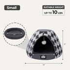 BALANCE Cat Beds for Indoor Cats, 2-in-1 Cat Bed Cave with Anti-Slip Bottom and Ultra-Soft Plush, Cozy Cats House Tent for Kittens and Small Dogs, 19 Inches, Dark Grey