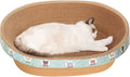 Extra Large Cat Scratcher Bed, 21.6" x 14.9" x 4.3" XL XXL Cat Scratch Cardboard, Scratching Board Pad for Indoor Cats Kitty Kittens, Scratch Lounge House Couch, Furniture Protector, Oval
