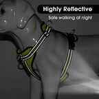 Wisedog Reflective No Pull Dog Harness - Adjustable Lightweight Pet Vest with 3 Fast-Release Buckles for Dogs Walking, Running and Training(M, Yellow)