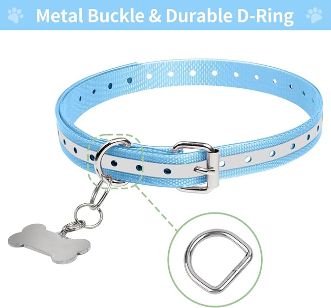 Modern Stylish 3/4" E Collar Replacement Strap with Quick Release, Replacement Shock Collar Strap, Adjustable for Small to Large Dogs, Replacement for Shock Collar Ecollar Strap, Blue