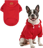 BEAUTYZOO Dog Hoodie with Leash Hole and Pocket,Dog Sweaters for Small Medium Large Dogs Boys Girls,Waffle-Like Laminated Cotton Warm Outfits for French Bulldogs, Pitbull, Winter Puppy Clothes Jacket