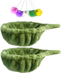 SHENGOCASE 13" 2-Pack Green Nest Basket Lounger Hammock Bed Replacement for Cat Tree Tower Replacement, 5-Pack Hanging Toys, Cat Tree Accessories Hammock Attachment (Medium 2pcs, Green)