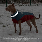 FUAMEY Dog Coat for Small Dogs,Waterproof Dog Winter Jacket with Harness Built in Puppy Cold Weather Coats Reflective Pet Vest with Zipper Warm Fleece Dogs Snowsuit Windproof Dark Blue S