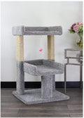 Artisanal Abode Spacious Cat Tree Perch for Large Cats, Durable Carpet Upholstered Cat Play Tower, Sturdy Wood Construction