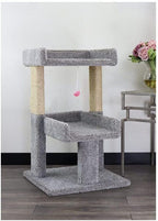 Artisanal Abode Spacious Cat Tree Perch for Large Cats, Durable Carpet Upholstered Cat Play Tower, Sturdy Wood Construction