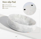 White Dog Bowl, Marble Dog Food Bowl, Non-Slip Water Dish Large, Heavy Duty Pet Bowl for Large Dogs, African Natural Marble, Holds 6 Cups(6lbs)