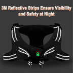 Dog Harness Step in Dog Vest Harness, Reflective Adjustable Puppy No Pull Harness Breathable Soft for Small and Medium Dogs Cats, Black, S