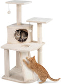 Tangkula Corner Cat Tree, Multi-Level Cat Tower with Top Perches & Cozy Condo, Natural Sisal Scratching Posts & Climbing Ladder, Playful Cat Hole & Hanging Balls, Kitty Climbing Play Center (Beige)