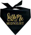 Kiss Me at Midnight Happy New Years Party 2025 Dog Bandana (Black OS, 357)