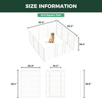FXW Homeplus Unleashed Indoor Dog Playpen - Stress-Free and Safe Play, Heavy Duty 40 Inch 12 Panels Dog Pen for Medium and Large Dogs, White│Patented