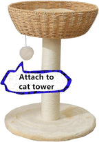 SHENGOCASE 10-Pack Cat Tree Tower Accessories Replacement Attachment Ball Toy, Replaceable Cat Dangling Toy with Bell (Cream-White)