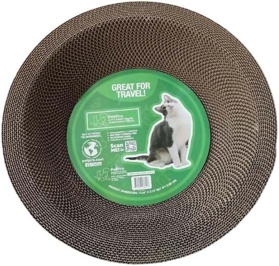 Cardboard Cat Scratchers Pack, Long-Lasting Cardboard Cat Durable Scratching Pads to Protect Furniture, Sturdy Corrugated Design, Safe for Claws (B-Scratcher Round Pack x 5)