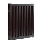 WELLAND 24" Freestanding Pet Gate, Foldable Indoor Wooden Dog Puppy Gate, 3 Panel Step Over Fence, Expands Up to 60" Wide, Espresso