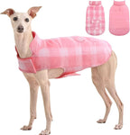 Kuoser Reversible Winter Coat, British Style Jacket for Small Medium Dogs - Warm, Windproof Puppy Cold Weather Vest, Pink M