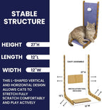 Felt Cat Scratchers for Large Cats | L Shape Horizontal & Verical Scratching Post | Felt + Wood | Light Blue