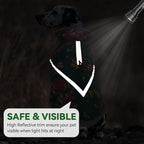 VIVAGLORY Snowrap Dog Coat, Jacket with Harness Hole, Dog Coat for Winter & Cold Weather, Fluffy Warm Fleece Lined Reflective Water Resistant for Puppy, L, Northeast Florals-Green