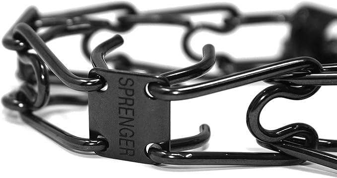 HS HERM. SPRENGER GERMANY Black Stainless Steel Prong Dog Training Collar Ultra-Plus Pet Pinch Collar No-Pull Collar for Dogs Anti Pull Training Collar Made in Germany 4mm x 25in Large