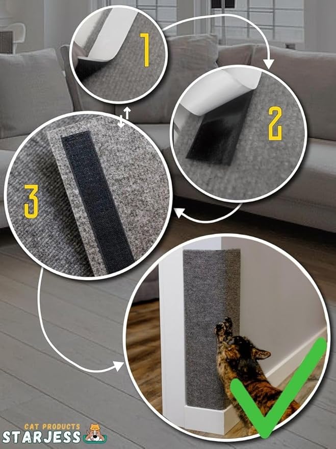 Corner Cat Scratcher – Wall Mounted Cat Scratcher – Cat Wall Scratch Pad – Corner Wall Scratcher for Cats – Wall Scratchers for Indoor Cats – Cat Scratch Post for Wall Corner Use