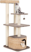 Tangkula Modern Cat Tree, 52 Inch Cattail Cat Tower with Sisal Scratching Posts, Perch, Condo, Plush Dangling Ball, Removable & Washable Cushion, Aesthetic Cat Tree for Indoor Cats (52 Inch, Cattail)