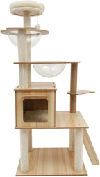 Cat Tree Tower for Indoor Cats 5-Tier Cat Tower Scratching Post Cat Climbing Frame with Climbing Steps and Swing Ball Pet Condo Cat Cage (63 * 53 * 27(cm))