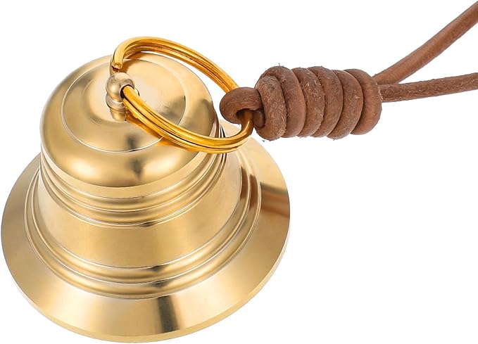 Small Brass Hanging Bell for Door Knob Decoration Vintage Small Hanging Bell for Door Knob Gold Brass Bells for Home Garden Decor Shopkeepers Bells on Rope Garden Decoration