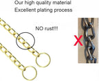 Gold Dog Chain Collar, Metal Slip Link Heavy Duty Dog Collar Training Puppy Collars for XXS XS Small Medium Large Big XL Breed Dogs, S