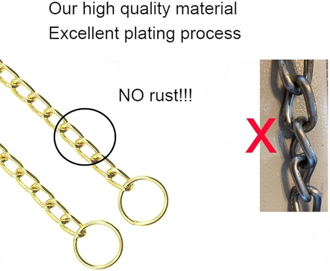 Choke Collar for Dogs, Metal Dog Chain Collar, Slip Link Training Puppy Collars for XS Small Medium Large Breed Dogs, Silver M