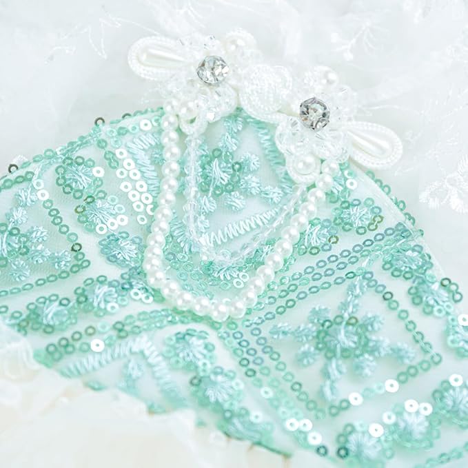 Fashion Sweet Puppy Dog Blingbling Princess Skirt Pet Dog Lace Cake Camisole Tutu Dress C-Green M