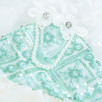 Fashion Sweet Puppy Dog Blingbling Princess Skirt Pet Dog Lace Cake Camisole Tutu Dress C-Green L