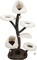 Cat Tree, Multi-Level Cat Tower for Large/Small Cats Climbing Kitty House with Resting Platforms & Scratching Posts Cats Activity Center Cat Climbing High Load Capacity (Brown+White)