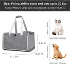 Cat Carrier Soft Sided Dog Carrier Airline Approved Pet Carrier for Dog/Cat Bag (17.32×9.84×10.63 in) with 1 Poop Bags,5 Pee Pads,Ideal for Medium-Large Cats Small Dogs
