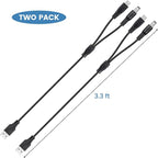 2-Pack Charger Cord for Bousnic Dog Shock Collar RS2A and RS2B, 2-in-1 Training Collar USB Charging Cable