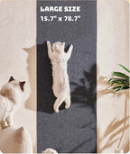 Heavy-Duty Cat Scratch Couch Furniture Protector, Adhesive Cat Scratch Pad Deterrent for Furniture, DIY Climbing Cat Scratcher Couch Protector from Cat Claws Scratching (Premium Grey, 78.7x15.7Inch)