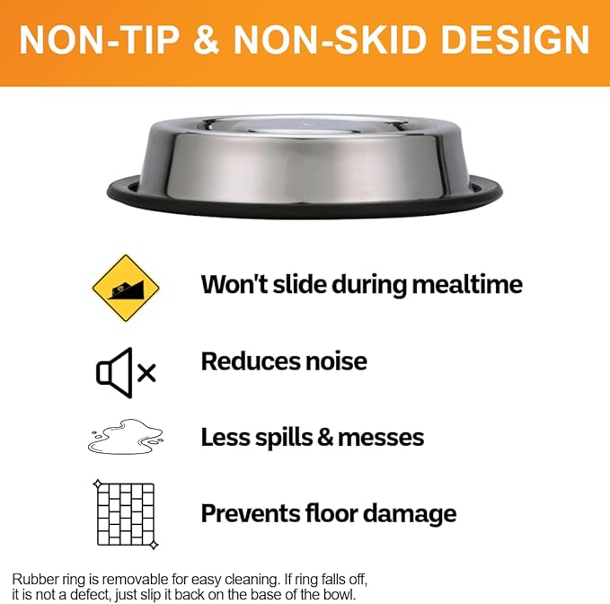 Neater Pet Brands Stainless Steel Slow Feed Bowl - Non-Tip & Non-Skid - Stops Dog Food Gulping, Bloat, Indigestion, and Rapid Eating (3 Cup)