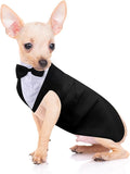 Weewooday Dog Tuxedo and Bandana Set Dogs Formal Tuxedo Pet Wedding Party Suit Wedding Bow Tie Shirt for Birthday Costumes(Cute Style,S)