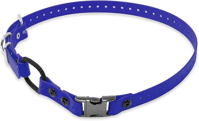Educator 3/4-Inch Dog Training Collar Strap–ONLY Fits ME-300, ET-300/400, EZ-900, PE-900 & PG-300 Receivers – NOT Compatible with FE-580, ET-800 or UL-1200–Quick Snap Biothane Bungee Collar, Blue