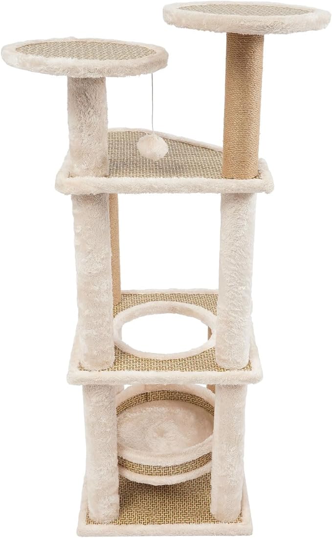 42.92IN XL Cat Tree Tower, Cat Activity Center Play House Multi-Level Large Cat Tree Tower for Indoor, Cat Climbing Frame for Kittens Pet House Play