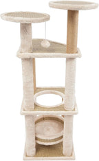 42.92IN XL Cat Tree Tower, Cat Activity Center Play House Multi-Level Large Cat Tree Tower for Indoor, Cat Climbing Frame for Kittens Pet House Play